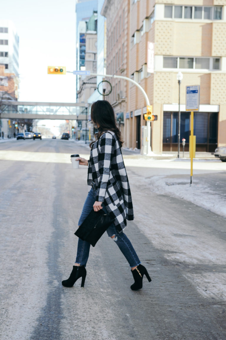 Buffalo Check Coat - Teach Me Style - A style, beauty and life blog.