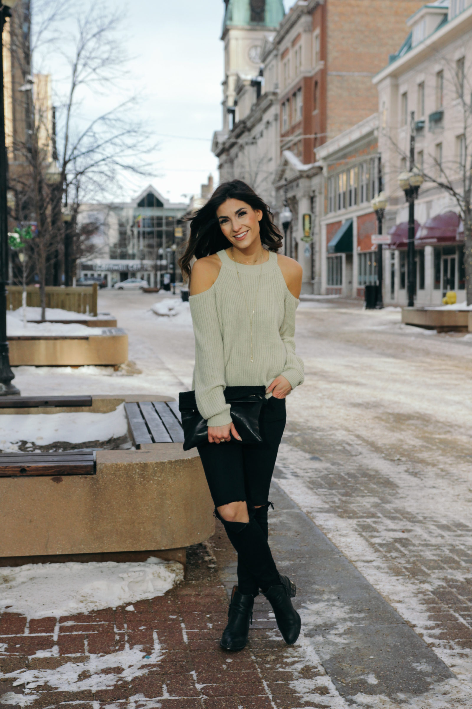Cold Shoulder Sweater - Teach Me Style - A style, beauty and life blog.