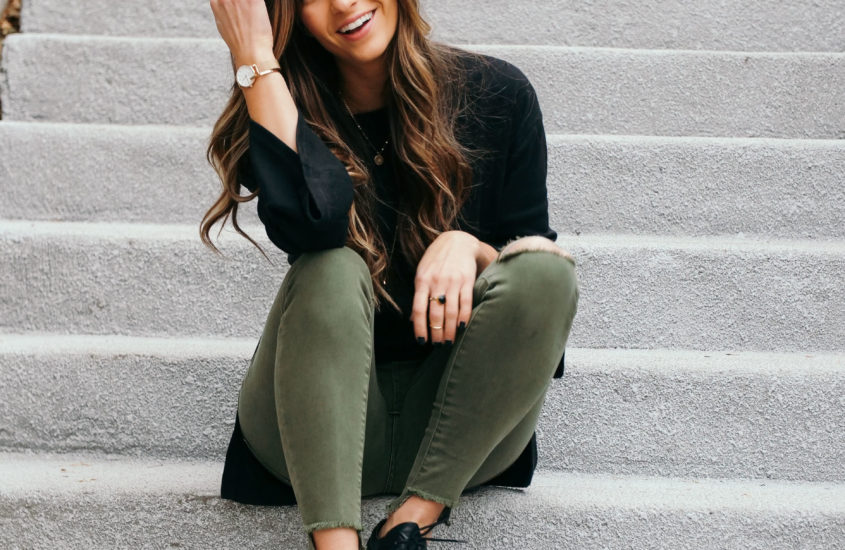 Bell Sleeves & Army Green Pants